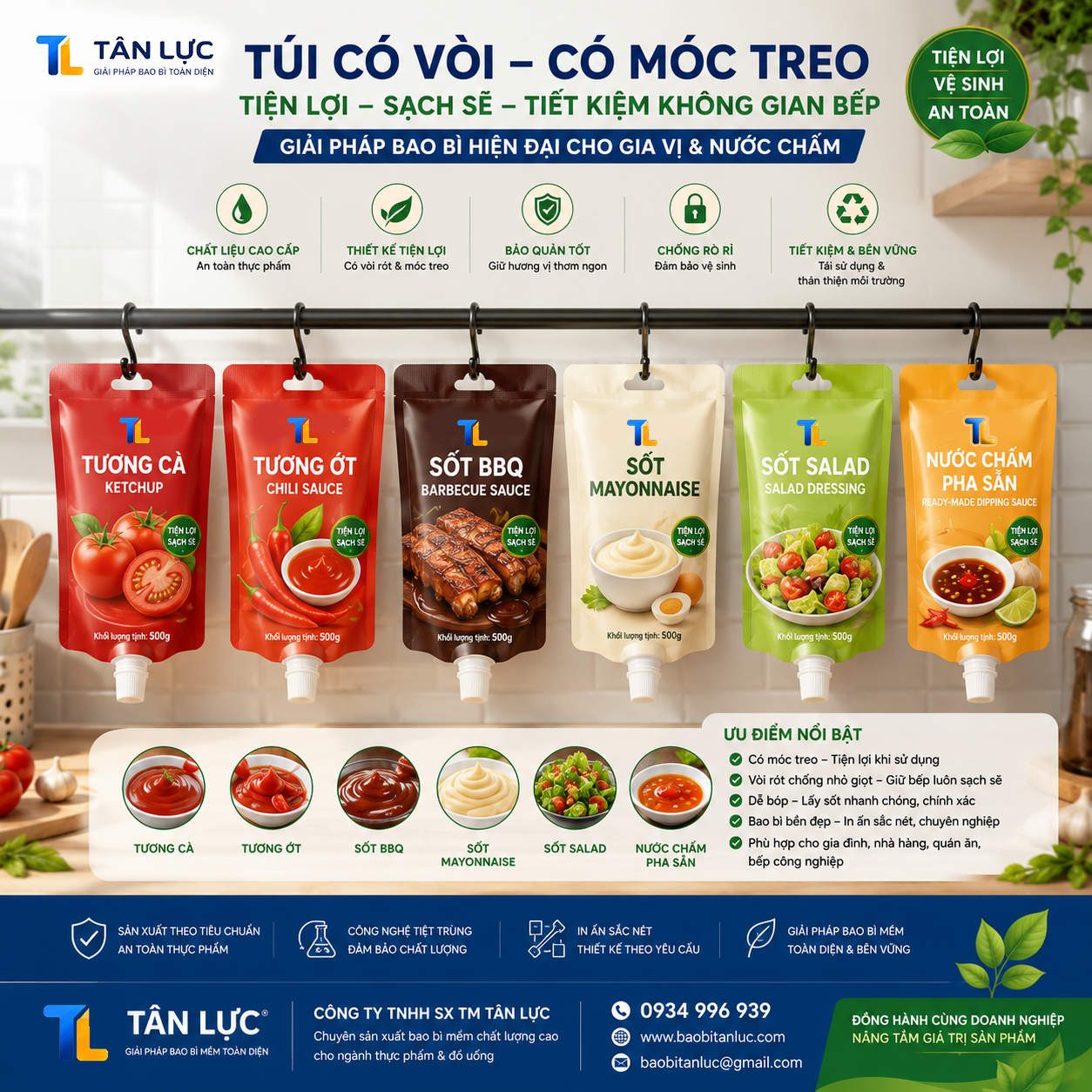 Túi vòi có móc hoặc treo ngược
